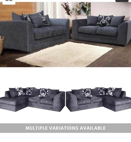 Chenille Sofa Collection Grey