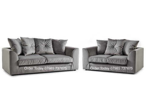 PLUSH FABRIC CORNER SOFA GREY