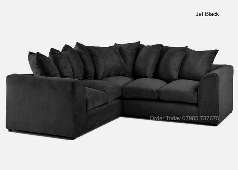 Plush Symmetrical Corner Collection Jet Black