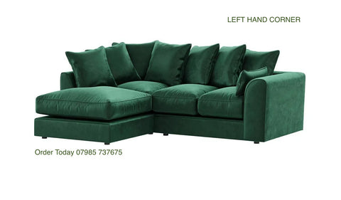Plush Velvet Fabric Sofa Collection Royal Green