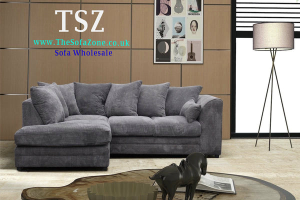 Grey jumbo shop cord sofa