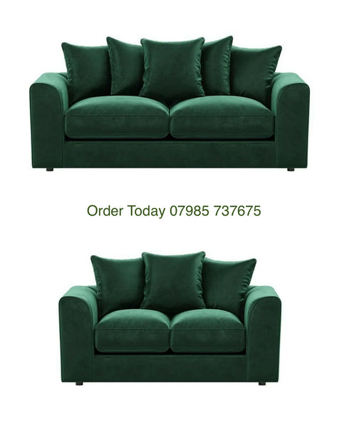 Plush Velvet Fabric Sofa Collection Royal Green