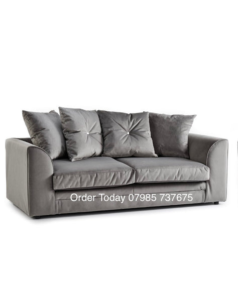 PLUSH FABRIC CORNER SOFA GREY