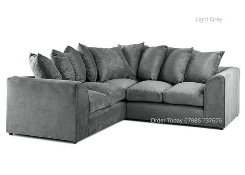 Plush Symmetrical Corner Collection Light Grey