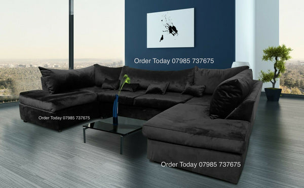 BELGRAVIA U SHAPE CORNER PLUSH SMOOTH FABRIC - FULL BACK