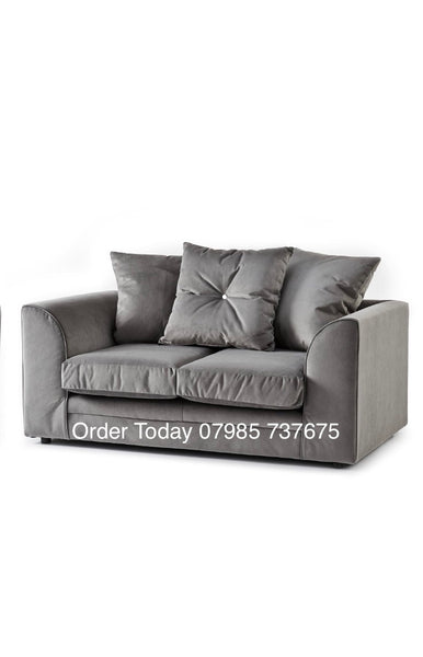 PLUSH FABRIC CORNER SOFA GREY