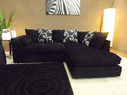 Chenille Sofa Collection Black.