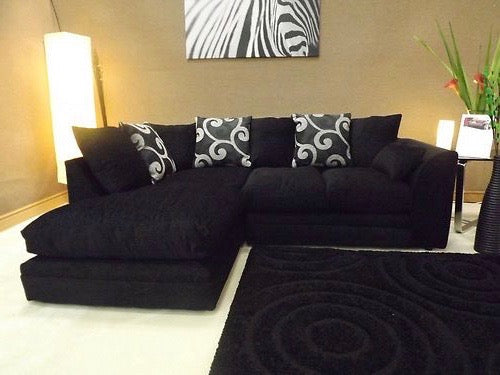 Chenille Sofa Collection Black.