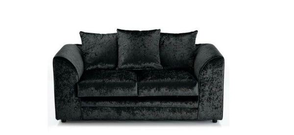 Michigan Black Crushed Velvet Corner Sofa or 3 & 2 Seater Sofa
