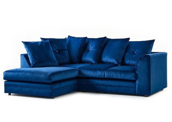 Plush Velvet Fabric Sofa Collection Royal Blue.