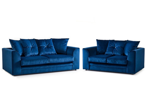 Plush Velvet Fabric Sofa Collection Royal Blue.