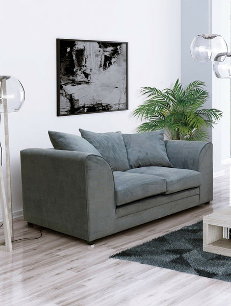 Plush Fabric Sofa Collection Grey.