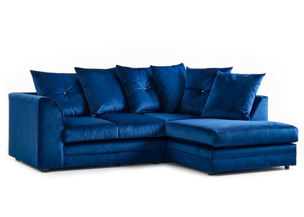 Plush Velvet Fabric Sofa Collection Royal Blue.