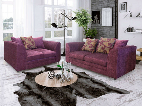Chenille Sofa Collection Purple