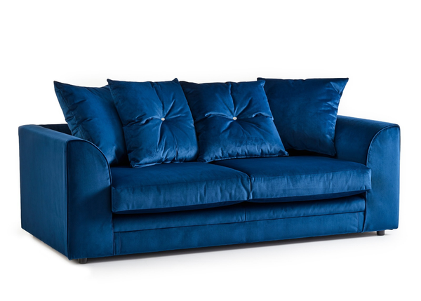 Plush Velvet Fabric Sofa Collection Royal Blue.